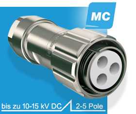 Serie MC, HV-Steckverbinder, 15 kVDC, GES High Voltage Hochspannungssteckverbinder Serie MC